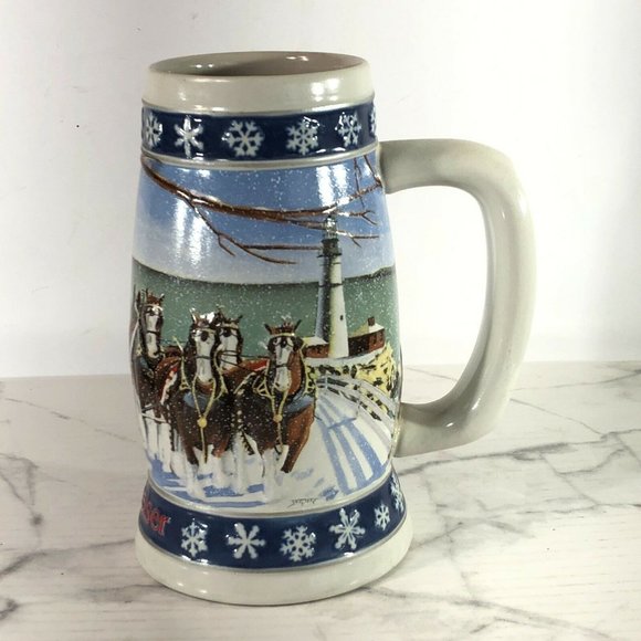 Budweiser Holiday Clydesdale's 1995 Beer Stein - Picture 6 of 9